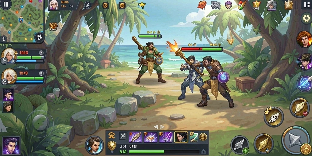 Screenshot menunjukkan karakter utama dalam aksi.